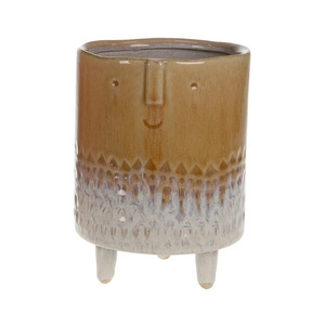 Ceramiczna doniczka brązowa na nóżkach 38557-151