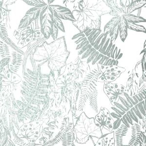 Tapeta ścienna Hothouse jade / silver / white Erica Wakerly