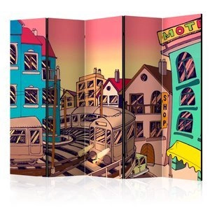 Parawan 5-częściowy - Morning in a city II [Room Dividers]