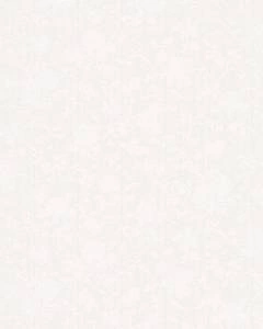 Tapeta winylowa biała połyskująca w kwiaty