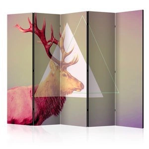 Parawan 5-częściowy - jeleń (motyw graficzny) II [Room Dividers]