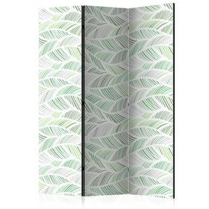 Parawan 3-częściowy - Zielone fale [Room Dividers]