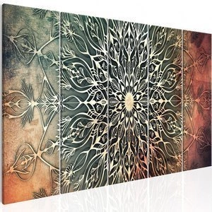 Obraz - Centrum (5-częściowy) wąski zielony