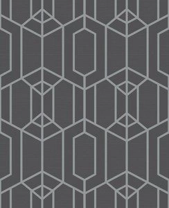 Szara tapeta geometryczna winylowa srebrny wzór