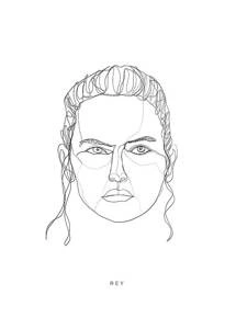 Obraz ścienny Star Wars Classic Force Faces Rey WB104