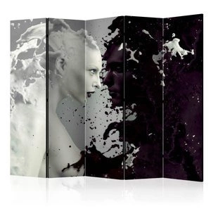 Parawan 5-częściowy - Czarno-białe twarze II [Room Dividers]