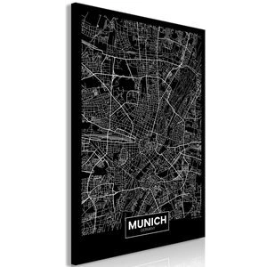 Obraz - Ciemna mapa Monachium (1-częściowy) pionowy