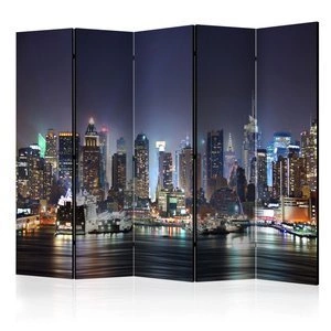 Parawan 5-częściowy - Nocny port II [Room Dividers]