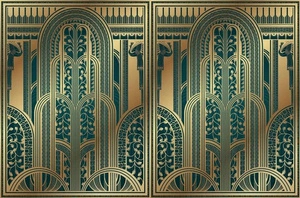 Fototapeta ścienna w stylu art deco zielona V134-1