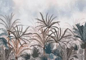 Fototapeta ścienna tropikalne rośliny w odcieniach szarości 10