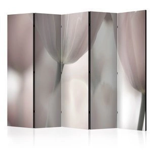 Parawan 5-częściowy - Tulips fine art - black and white II [Room Dividers]
