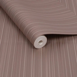 Błyszcząca tapeta winylowa różowe-złoto paski