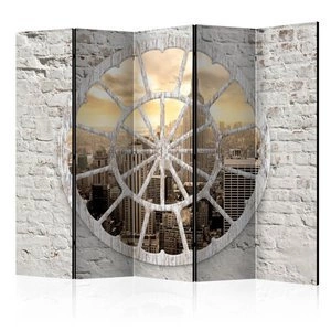 Parawan 5-częściowy - Nowy Jork: Widok przez okno II [Room Dividers]