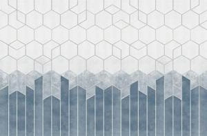 Fototapeta ścienna z geometrycznym wzorem niebieski V140-1