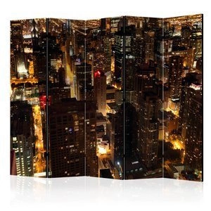 Parawan 5-częściowy - Miasto nocą - Chicago, USA II [Room Dividers]