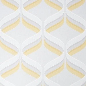 Tapeta geometryczna szaro żółta fala retro wzory