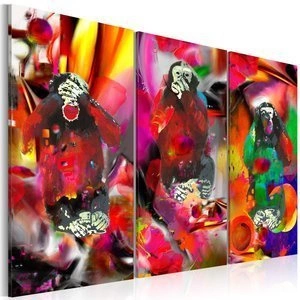 Obraz - Szalone małpy - tryptyk