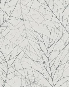 Szaro-srebrna tapeta z motywem lasu gałęzie