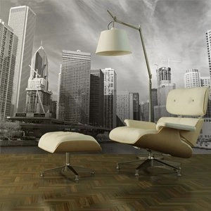 Fototapeta - Panorama Chicago (black and white)