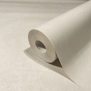 Jasnobeżowa tapeta winylowa na flizelinie bez wzoru