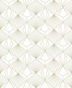 Elegancka tapeta winylowa w stylu Art Deco złota