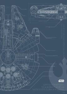 Obraz ścienny Star Wars Blueprint Falcon WB176