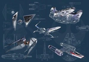 Fototapeta ścienna Star Wars Blueprint Dark DX8-077