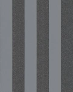 Tapeta winylowa w srebrne i czarne pasy z brokatem