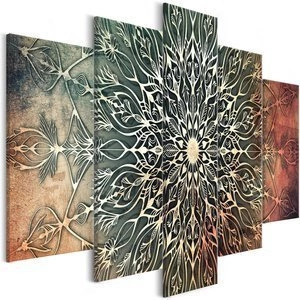 Obraz - Centrum (5-częściowy) szeroki zielony