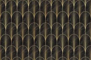 Fototapeta ścienna z motywem łuków art deco na czarnym tle V137-2