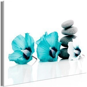 Obraz - Spokojne malwy (1-częściowy) szeroki turkusowy
