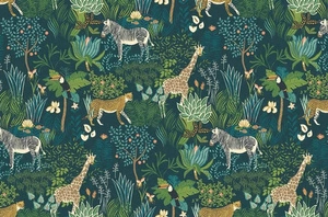 Fototapeta ścienna Zwierzęta w dżungli na zielonym tle V100-1