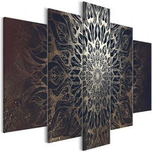 Obraz - Hipnoza (5-częściowy) brązowy szeroki