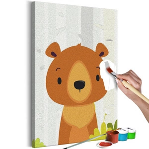 Obraz do samodzielnego malowania - Miś w lesie