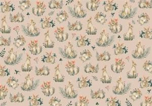 Fototapeta ścienna słodkie króliczki z różowymi kwiatami 21