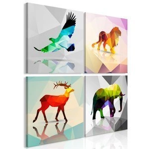 Obraz - Kolorowe zwierzęta (4-częściowy)