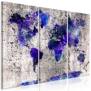 Obraz - Mapa świata: kleksy (3-częściowy)