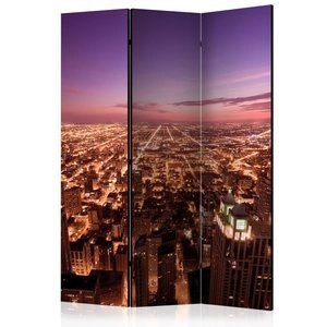 Parawan 3-częściowy - Panorama Chicago [Room Dividers]