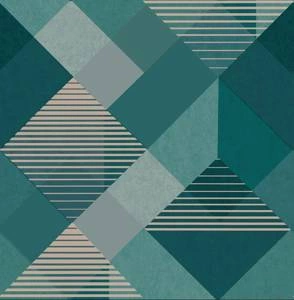 Geometryczna tapeta winylowa kwadraty zielona