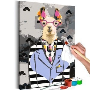 Obraz do samodzielnego malowania - Szalona alpaka