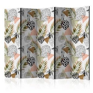 Parawan 5-częściowy - Tropikalna geometria II [Room Dividers]