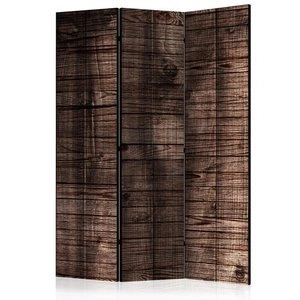 Parawan 3-częściowy - Ciemnobrązowe deski [Room Dividers]