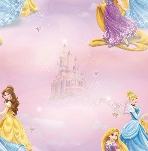 Różowa tapeta dziecięca księżniczki Disney