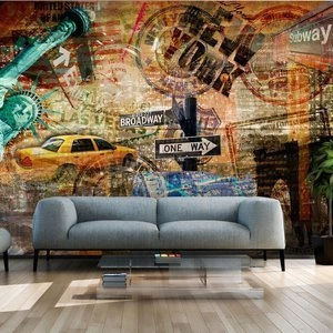 Fototapeta - Nowy Jork: Statua Wolności, Most Brookliński...