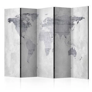 Parawan 5-częściowy - Betonowa mapa [Room Dividers]