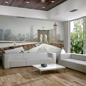 Fototapeta - Nowojorski most pokryty śniegiem