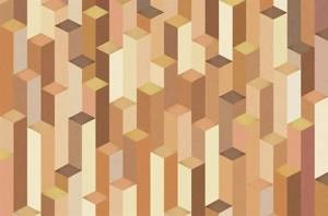 Fototapeta ścienna z trójwymiarowym wzorem pomarańczowe bryły 3D V144-2