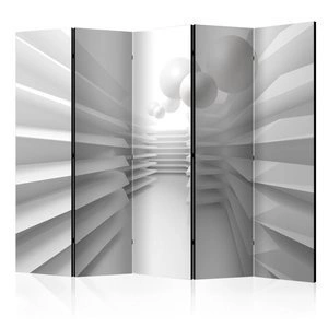 Parawan 5-częściowy - Biały labirynt II [Room Dividers]