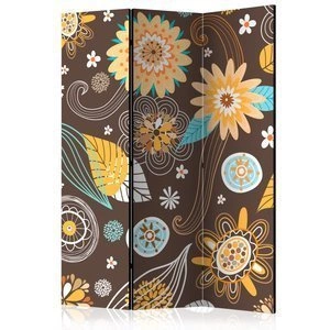 Parawan 3-częściowy - Ażurowe kwiaty [Room Dividers]