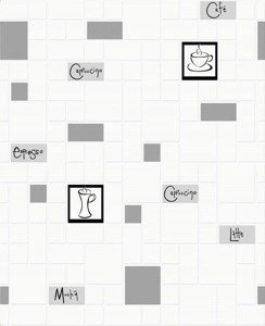 Tapeta kuchenna winylowa zmywalna coffee płytki